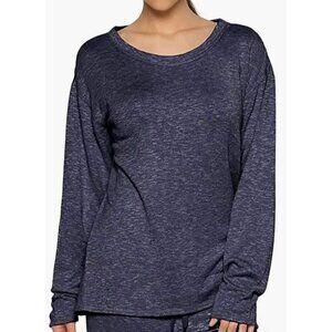 Felina Women's Jeanne Long Sleeve Crew Neck Top (Navy, Small)
